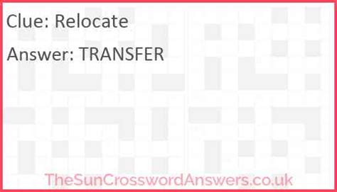 relocate crossword clue|Relocates